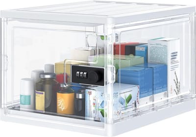 Grote Lockable Medicijnbox met Combinatieslot van 13 Liter voor Persoonlijke Items, Voeding en Snacks