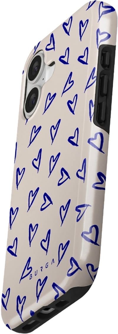 Burga, Hoesje geschikt voor iPhone 17 - Tough Dual Layer MagSafe Love Me Right Patroon, Beige