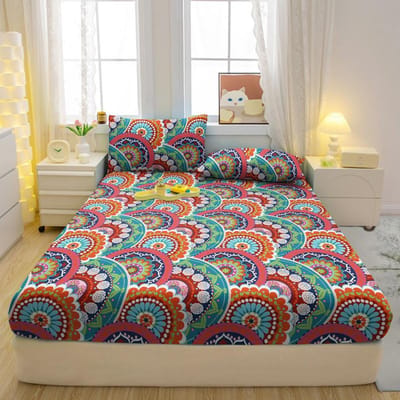 3-delige eenvoudige moderne bohemien patroon matte driedelige hoeslaken set, Slaapkamer bedrukt dekbedovertrek set, Beddengoed 200x220cm