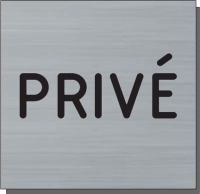 Deurbordje XL - bordje - Privé - vierkant met RVS look