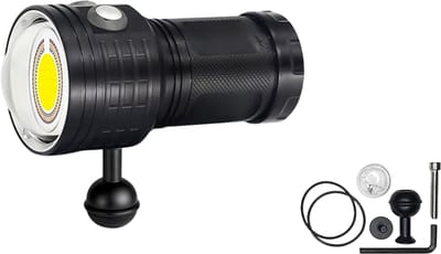 Onderwaterlamp LED 12000 Lumen - COB Duiklamp - Videolamp 100M Waterdicht voor Onderwaterfotografie & Duiken