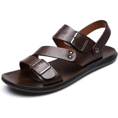 Zomer Heren Sandalen Effen Kleur Casual Herenschoenen Mode Comfortabele Open Teen Sandalen Zacht Strand Schoeisel Voor Mannelijke Sandalias 47 bruin