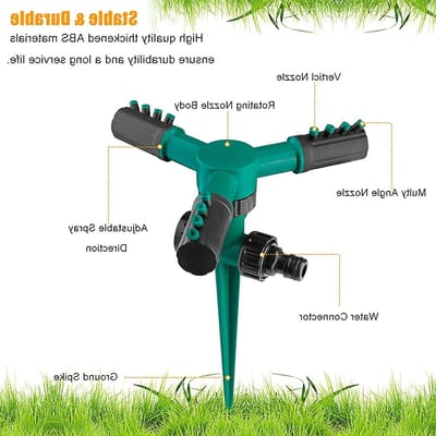 Oscillerende Tuinsproeier, 360 Graden Automatische Rotatie, Ideaal voor Tuin en Kinderen, Waterbesparing en Efficiënte Besproeiing
