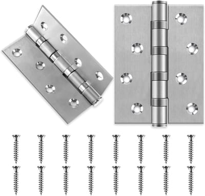 Pack of 2 Heavy Duty Hinges, 100 x 75 x 2.3 mm, Stainless Steel, Heavy Load, 10 cm Hinges, Collapsible, Hinge Tape - ShopVlot