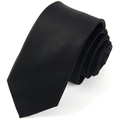 Heren Stropdas Effen Kleur Klassiek Polyester Zijde Formeel Zakelijk Mode Stropdas voor Dagelijks Kantoor Banket black