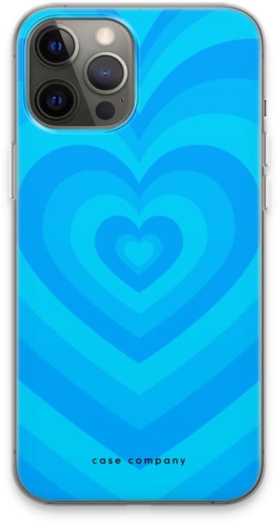 Case Company® - Hoesje geschikt voor iPhone 13 Pro Max hoesje - Hart Blauw - Soft Cover Telefoonhoesje - Bescherming aan alle Kanten en Schermrand