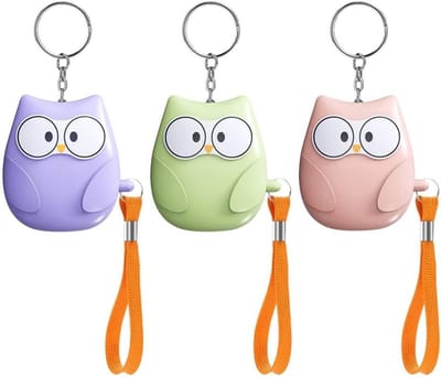Persoonlijk Alarm - Veiligheidssleutelhanger - Zelfbescherming - 130DB Geluid - 3 Stuks - Paars Groen Roze