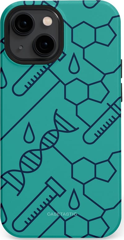 Casetastic hoesje geschikt voor Apple iPhone 13 mini - MagSafe - Dubbellaagse bescherming - DNA Creaties - Fashion Case - Turquoise