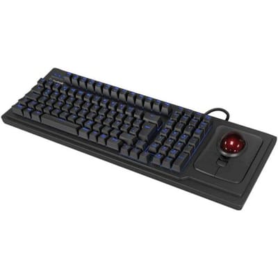 Keysonic KSK-8202ELU-T (UK) Toetsenbord Kabelgebonden QWERTY, UK-Engels Zwart Met trackball, Verlicht
