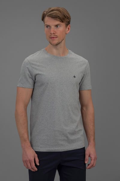 Laurent Vergne - Heren - T-shirt - Grijs - 100% Katoen - maat S - Slim fit