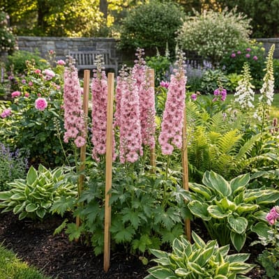 Bloomique - Set van 6 - Delphinium Magic Fountains Pink Shades - Ridderspoor - Rijkbloeiend - Winterhard - Vaste plant - 10-20 cm hoog - Pot 9 cm