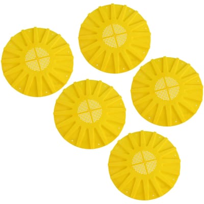 5 pièces Porte de Ruche Disque de Sortie Plastique 16 Voies Rond Anti-Fuite Planche d'Évasion Outil d'Apiculture 9.8x0.3in Jaune yellow
