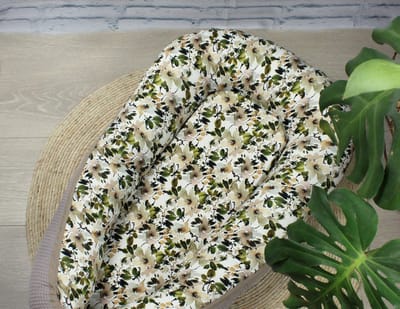 Babynestje - 110 x 75 cm - Baby Cadeau - Groen Bloesem - Bloemen