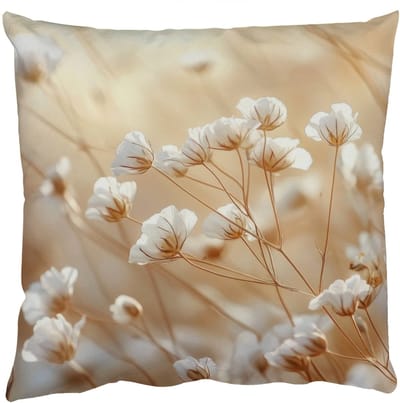 Sierkussens - Kussentjes Woonkamer - 50x50 cm - Wilde - Bloemen - Wit