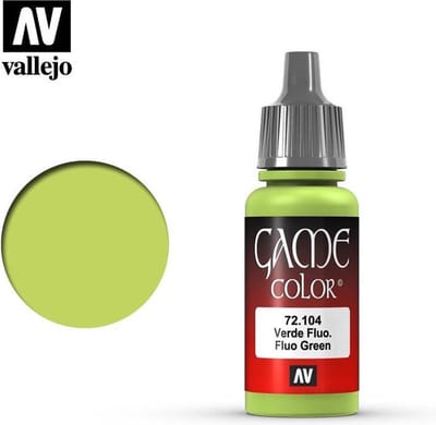 Vallejo Hobbyverf Acrylverf - 72104 Game Color - Fluorescent Green - Acryl - Verf flesje - 18 ml