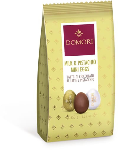 Domori Anthology Collection Paaseitjes – Milk Chocolate & Pistachio Mini Chocolate Eggs – Luxe Italiaanse Chocolade – 150g | Melk | Pistache chocolade eitjes