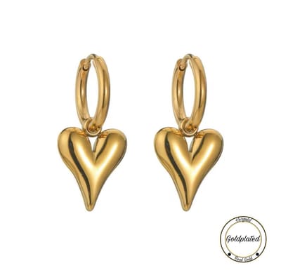 Hartjes oorbellen Goudkleurig | Goldplated | Hartjes Oorbellen | Roestvrijstaal | Dames Sieraden | Oorbellen |
