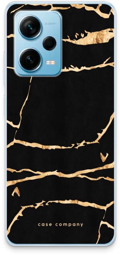 Case Company® - Hoesje geschikt voor Xiaomi Redmi Note 12 Pro Plus hoesje - Gouden marmer - Soft Cover Telefoonhoesje - Bescherming aan alle Kanten en Schermrand