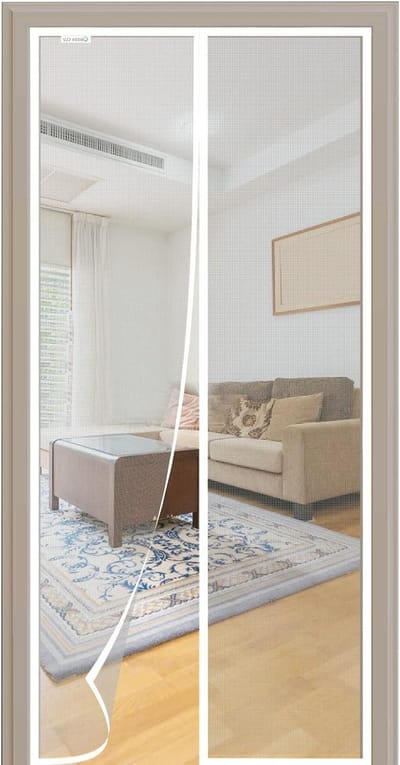Vliegengaas magnetisch 80 x 230 cm - nieuwste modellen vliegengaas balkondeur - zonder boren - geschikt voor vensterdeuren terrasdeuren - wit.
