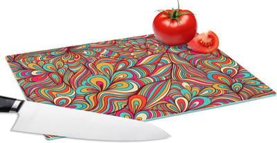 Glazen Snijplank - 28x20 - Design - Jaren 70 - Fantasy - Kleur - Snijplanken Glas