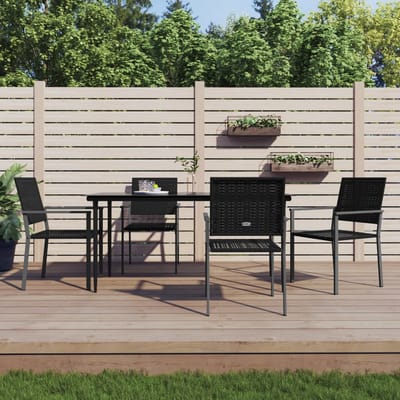 vidaXL - 5-delige - Tuinset - poly - rattan - en - staal