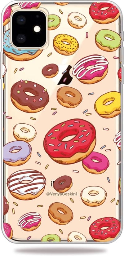 Peachy Vrolijk Flexibel Donuts Hoesje geschikt voor iPhone 11 TPU case - Doorzichtig