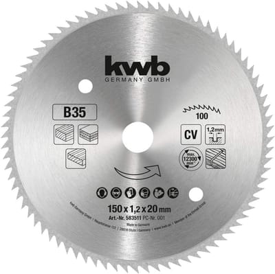 Cirkelzaagblad 150 x 20 mm voor fijne sneden in hout