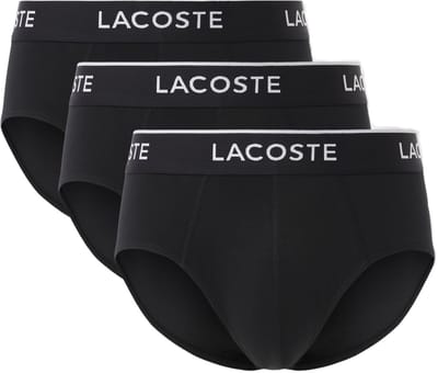 Lacoste Heren Slips Casual Briefs 3-Pack Zwart - Maat XL