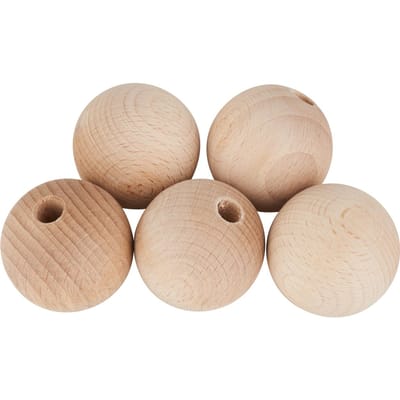 VBS Houten kogels halfgeboord "Ø 40 mm" - 5 stuks