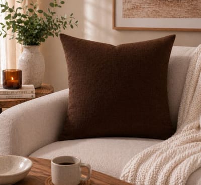 Timeless Linen Collection Kussenhoes - Donkerbruin - 45x45 cm