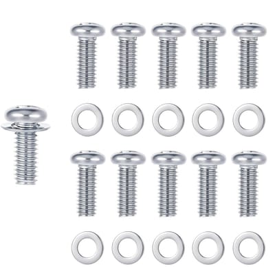 Schroeven met ringen - Bevestigingsset - Monitor ophangen - Roestvrij staal - M4 x 10 mm - Zilver