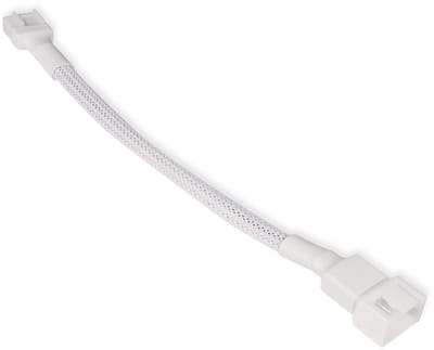 CLUTCHR - 4-Pin PWM VerlengKabel – 27cm – PC Fan Adapter – Gevlochten Sleeve – Wit