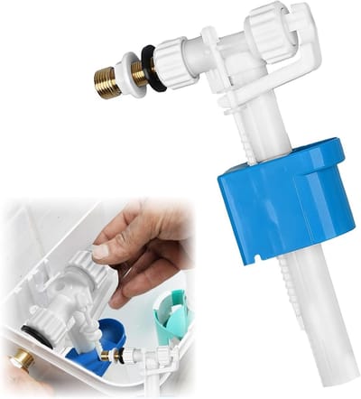 Vulventiel voor wastafel met verstelbare waterhoeveelheid, waterbesparend en geruisloos, geschikt voor G3/8 en G1/2 inch aansluitingen, inclusief kunststof reserveonderdelen