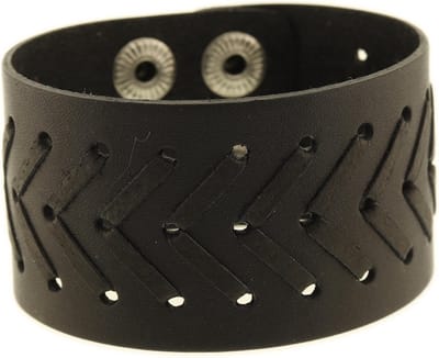 Behave - Armband zwart leer met pijlmotief - Casual rock accessoire