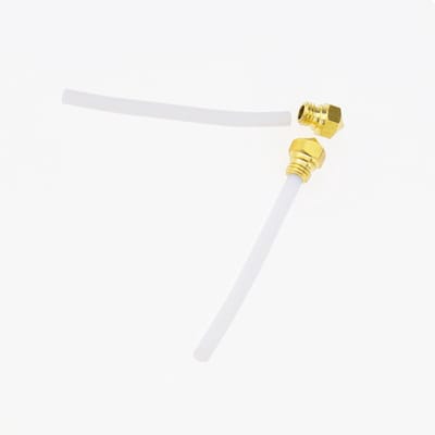 Dailygoods- Extrudermondstuk Messing 0,4 mm - 2x MK10 - PTFE-buis - M7 Schroefdraad - Slijtvast - Afmetingen 13 mm x 9 mm - 3D-printer Mondstuk