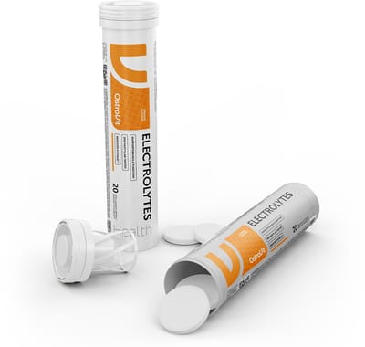 Elektrolyten/Electrolytes - 20 bruistabletten/effervescent tablets - Orange - Mineralen - Vitaminen - Kalium/Potassium - Natrium/Sodium - Glucose - Vitamine C/Vitamin C - OstroVit