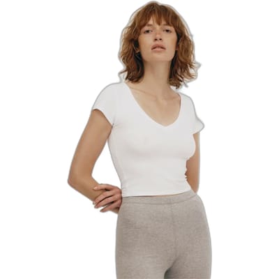 Dames-T-shirt met v-hals Organic Basics Core Baby