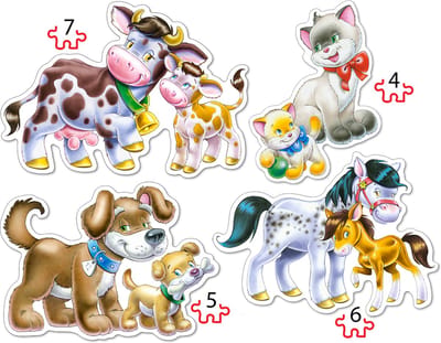 Animals with Babies (4/5/6/7 stukjes )