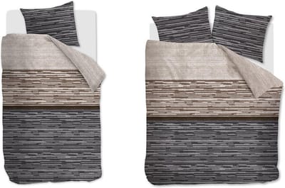 Beddinghouse Fardau Dekbedovertrek - Eenpersoons - 140x200/220 cm - Grijs
