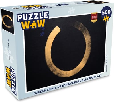 Puzzel Gouden cirkel op een donkere achtergrond - Legpuzzel - Puzzel 500 stukjes