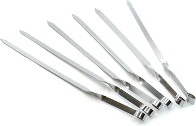 BergHOFF Vleespriemen - 6-delig - Skewers - BBQ Pennen - Roestvrijstaal - Vaatwasmachinebestendig