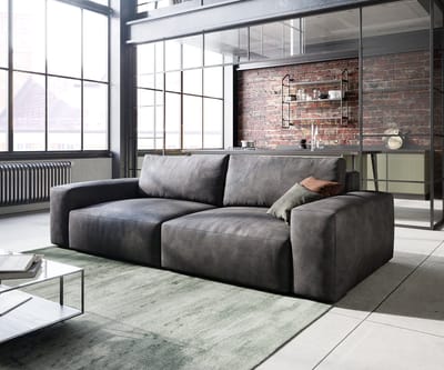 Big-sofa Lanzo kunstleer vintage antraciet 230x95 cm