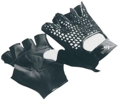 Gewichthefhandschoenen - Fitness handschoenen - Kracht training - Leren handpalm - One size - Zwart