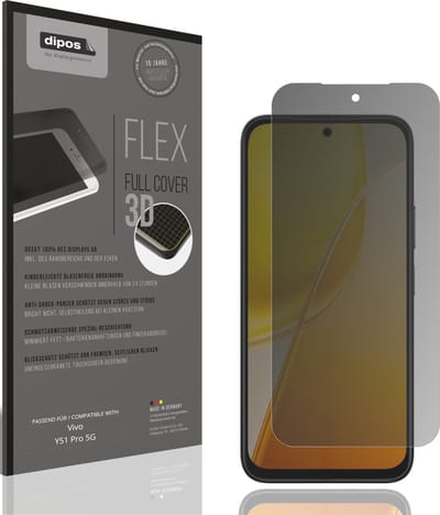 dipos FLEX – Matte Privacy Screenprotector geschikt voor Vivo Y51 Pro 5G | Volledige Schermbescherming | Case-Friendly