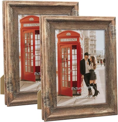 Rustieke fotolijst set van 2, 15 x 20 cm, ideaal voor wand en tafel