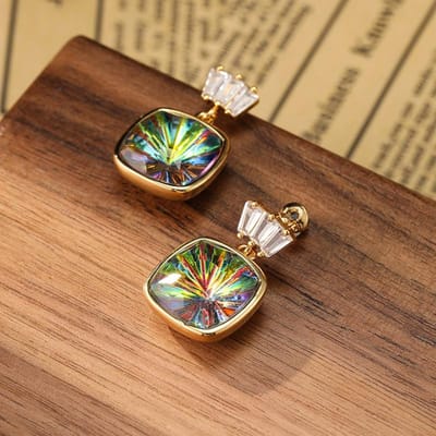 Dames Licht Luxe Design Geometrische Vierkante Oorbellen Modieus En Veelzijdig Niche Design Oorbellen Dagelijkse Accessoires brown