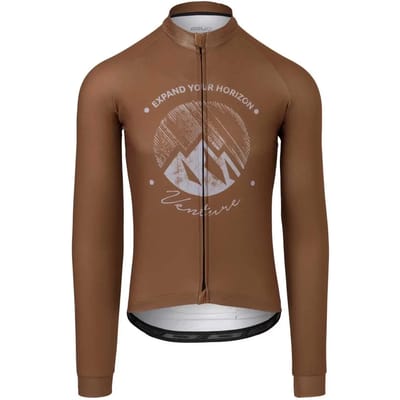 Gravel Fietsshirt Lange Mouwen Venture Heren - Bruin - M