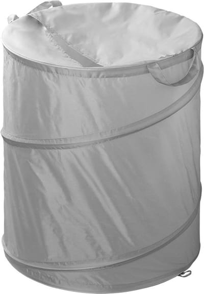 ProPlus Waszak - Wasmand - Pop-up Waszak - Ø 45 cm - Camping Wasmand - Camper/caravan wasmand - Ruimtebesparend - voor Campingreizigers - met Handvat - Opbergmand - Opvouwbaar - Grijs