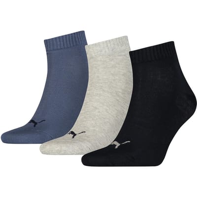 Puma Unisex Kwartaaltraining voor volwassenen (Pakket van 3) (Marine / Zwart/Lichtgrijs)