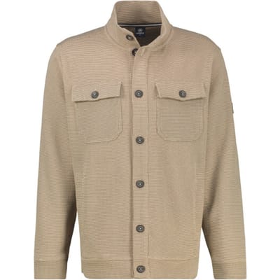LERROS Mannelijk overshirt van comfortabele katoenmix , Maat: M , Kleur: GRAVEL BEIGE , 90% katoen, 10% polyester
